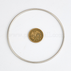 羽根付きDIY編みネット/ウェブ用鉄リング10個  マクラメと結び目  プラチナ  100x3mm  内径：95mm&nbsp;IFIN-SP0001-56A-P