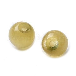 キャッツアイビーズ  ラウンド  片穴パーツ用  ダークカーキ  8mm  穴：1mm&nbsp;CE-P003-01A-09