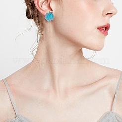 DIYフラワーイヤリング＆フィンガーリングメイキングキット  樹脂カボション含む  304ステンレススタッドピアス金具  真鍮製パッドリングベース  ミックスカラー  82個/箱&nbsp;DIY-SZ0008-46