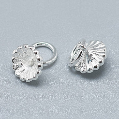 925スターリングシルバーペンダントベイル  片穴パーツ用  丸カン付き  銀  6~7x6~6.5mm  穴：4mm  ピン：1mm&nbsp;STER-T002-46S
