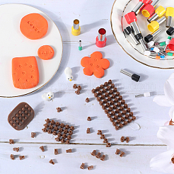 PPプラスチック文字A〜Zクッキーインプレスエンボッサーカッター1セット  粘土工芸用の数字アルファベットスタンプ  プラスチック&ステンレス鋼粘土丸穴カッター1セット付き  ミックスカラー&nbsp;AJEW-CP0007-34