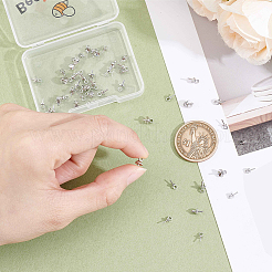60個 3スタイル 真鍮カップ パール ペグ ベイル ピン ペンダント  片穴パーツ用  プラチナ  3~5mm  20個/スタイル&nbsp;KK-BBC0028-88P