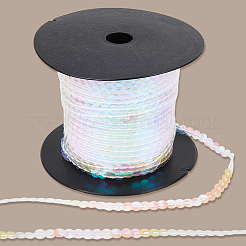 輝くPVCスパンコールリボン  スパンコールトリム  衣類アクセサリー  クリアAB  6mm  100ヤード/ロール&nbsp;OCOR-WH20050-006A