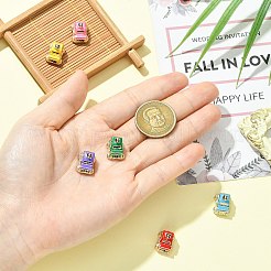 6本6色亜鉛合金エナメルペンダント  車  ゴールドカラー  ミックスカラー  16x13x11mm  穴：1.4mm  1pc /カラー&nbsp;ENAM-CJ0007-33