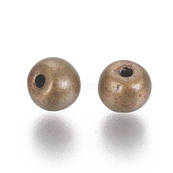 チベット風合金ラウンドビーズ  カドミウムフリー＆ニッケルフリー＆鉛フリー  アンティークブロンズ  6mm  穴：1.5mm  約1690個/1000g&nbsp;TIBEB-5204-AB-NR