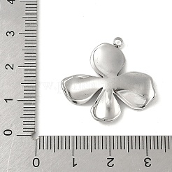 304ステンレスペンダント  花のチャーム  変色防止  ステンレス鋼色  26x26x4mm  穴：2mm&nbsp;STAS-P388-05P