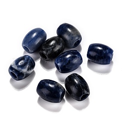 天然および合成の混合宝石ヨーロッパビーズ  大穴ビーズ  バレル  15~17x12~13.5mm  穴：4.5~5mm&nbsp;G-F580-M