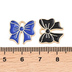 合金エナメルチャーム  ちょう結びのチャーム  ライトゴールド  ミックスカラー  14.5x16x1mm  穴：2.2mm&nbsp;ENAM-F158-01