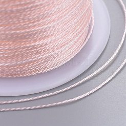 ポリエステル編組メタリック糸  DIYの編みこみのブレスレット作りと刺繡のために  ミスティローズ  0.4mm  6プライ  約54.68ヤード（50m）/ロール&nbsp;OCOR-I007-B-47