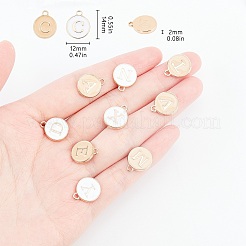 DIYバングル作り  調節可能な真鍮の拡張可能なバングル作成と丸カン付き  合金エナメルチャーム  アルファベット付きのフラットラウンド  a～zの文字  プラチナ·ゴールデン  2-3/4インチ（70mm）  10個/セット&nbsp;DIY-SC0010-24