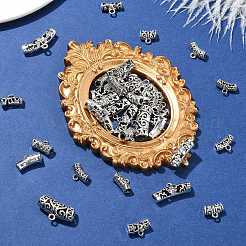 70ppcs 14スタイル チベットスタイル 合金チューブベイル  ループベイル  コラム  アンティークシルバー  8~13x11~26x5~7mm  穴：1.4~2.5mm  内径：2.5~5.5mm  5個/スタイル&nbsp;FIND-CJ0002-99