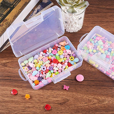 プラスチックビーズ収納ケース  長方形  透明  16x9x4cm  インナー対策：14x8.5のCM&nbsp;CON-BC0005-34-1
