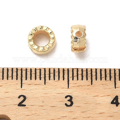 CCBプラスチックビーズフレーム  フラットラウンド  ゴールドカラー  6x3mm  穴：1.2mm&nbsp;CCB-A001-01G-1