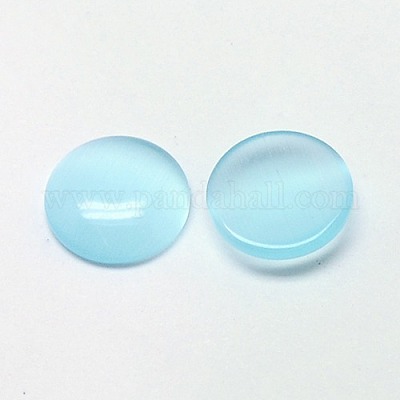 キャッツアイカボション  半円  淡いターコイズ  8x3mm&nbsp;CE-J002-8mm-23-1