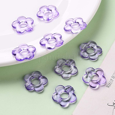 透明なアクリルビーズフレーム  花  ライラック  19x20x3.5mm  穴：1.6mm  内径：6.5mm  約632個/500g&nbsp;TACR-S154-29B-47-1