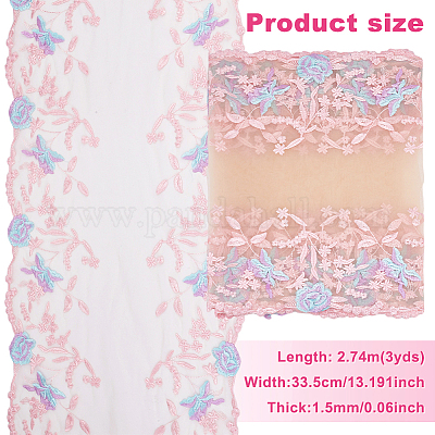 ポリエステル織物  DIYクラフト製作用品  ピンク  335x1.5mm  3ヤード/個&nbsp;DIY-WH0558-16-1