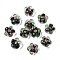 15PCS Handmade Lampwork Beads, Bumpy, Flower, Black, 13.5x14.5x7mm, Hole: 1.4mm