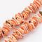 Natural Shell Bead Strands, Dyed, Nuggets, Dark Orange, 10~20x8~12x3~6mm, Hole: 1mm, about 15.7 inch