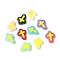 Baking Paint Glass Enamel Beads, Hand Painted Beads, Cross, Mixed Color, 14.5x11.5x4mm, Hole: 1mm