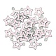 合金エナメルチャーム  スター  プラチナ  ピンク  16x14x2mm  穴：1.6mm  約20個/袋&nbsp;ENAM-YW0003-01D-1