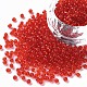 ガラスシードビーズ  トランスペアレント  ラウンド  レッド  8/0  3mm  穴：1mm  約666粒/30g&nbsp;X2-SEED-A004-3mm-5-1
