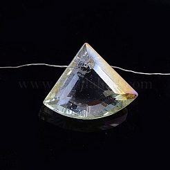 電気メッキガラスビーズセット  多面カット  ファン  淡黄色  10x12.5x4mm  穴：1mm  約90個/連  19.2インチ&nbsp;EGLA-S176-05B-B09