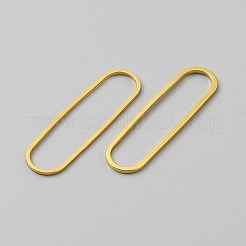 真鍮製フレームコネクター  オーバル  ゴールドカラー  33x9.5x1mm  内径：31.5x8.5mm&nbsp;KK-WH20001-12C