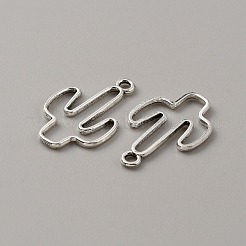 チベット風亜鉛合金チャーム  中空  サボテン  アンティークシルバー  25.5x16x1.5mm  穴：2mm&nbsp;FIND-CJC0003-94AS