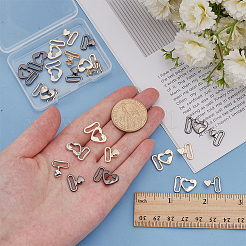 12色の合金留め具3個  ハート  ミックスカラー  13x21x5mm  穴：9.5x1.6mm  4個/スタイル&nbsp;FIND-AR0006-34