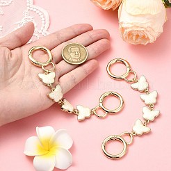 バタフライ合金エナメル財布ストラップエクステンダー  スプリングゲートリング付き  ハンドバッグのハンドル交換用アクセサリー  ゴールドカラー  14cm&nbsp;AJEW-CJ00004