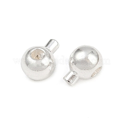 真鍮製つぶし玉カシメ玉  カドミウムフリー＆鉛フリー  ラウンド  925銀メッキ  4.5x3.5x3mm  穴：1.2mm&nbsp;KK-P310-21B-S