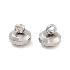 変色しない202ステンレススチールチャームフラットラウンドチャーム  ステンレス鋼色  6x6mm  穴：1mm&nbsp;STAS-B072-07P-01
