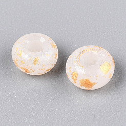 ベーキングペイントガラスビーズ3/0個  丸い穴  ロンデル  トウモロコシの穂の黄色  5~5.5x3~3.5mm  穴：1.6~1.8mm  約3750個/ポンド&nbsp;GLAA-G118-02J