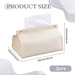 PUレザーティッシュボックス  長方形  ベージュ  200x115x113mm&nbsp;AJEW-WH0816-558A