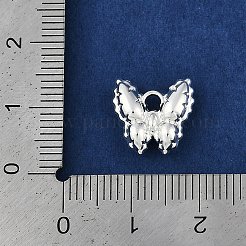 ラックメッキ合金ペンダント  鉛フリー＆カドミウムフリー  蝶のチャーム  銀  11.5x12x4mm  穴：1.8mm&nbsp;PALLOY-D029-12S-RS