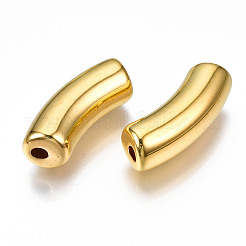 CCBプラスチックビーズ  カーブチューブ  ゴールドカラー  34.5x13x11mm  穴：3.5mm&nbsp;X-CCB-J029-34G-A