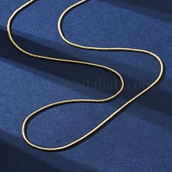 女性用真鍮ラウンドスネークチェーンネックレス  304ステンレススチール製カニカン付き  ラックメッキ鉛フリー＆カドミウムフリー  長持ちメッキ  18KGP本金メッキ  18.07x0.04インチ（45.9x0.1cm）&nbsp;NJEW-D302-15G