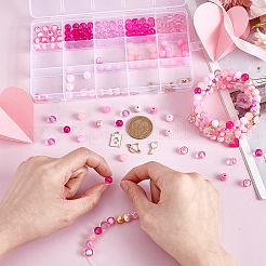 DIYジュエリー作成キット  アクリルビーズ入り  合金エナメルチャーム  ミックスカラー  12x16x2.5mm  穴：1.5mm&nbsp;DIY-PH0031-25