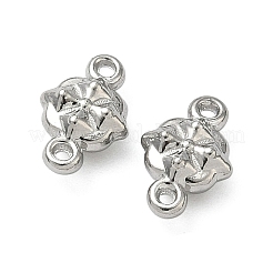 304ステンレススチールリンク  クロスコネクターチャーム付きスクエア  変色しない  ステンレス鋼色  9.5x6x3mm  穴：0.8mm&nbsp;STAS-D211-10P