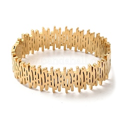 縦縞模様の304ステンレススチール製バングル（女性用）  ゴールドカラー  3/4インチ（1.8cm）  内径：2x2-3/8インチ（5x6cm）&nbsp;BJEW-C078-03G