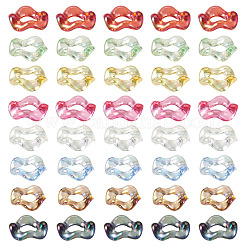 メッキUV透明アクリルビーズ  花  ミックスカラー  16x3mm  穴：6.5mm&nbsp;FIND-TAC0035-51A