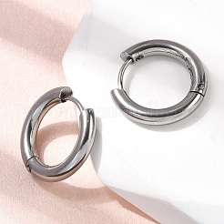 316f ステンレススチールフープピアス  リング  ステンレス鋼色  17x18x3mm&nbsp;EJEW-D341-01D-P