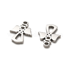 変色しない316サージカルステンレスペンダント  レーザー切断  天使のチャーム  ステンレス鋼色  15x10x1mm  穴：1.6mm&nbsp;STAS-H190-12P