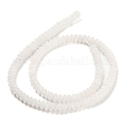 天然石ホワイトジェイドビーズ連売り  ソーサービーズ  ロンデル  6.5x3mm  穴：1mm  約118~119個/連  15.35インチ（39cm）&nbsp;G-Z030-A11-01
