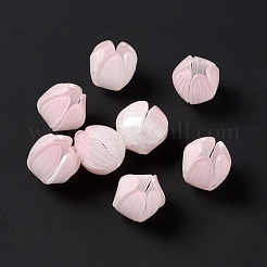 チューリップアクリルビーズ  イミテーション翡翠  DIYのジュエリーには  ピンク  12.5x12.5x12.5mm  穴：1.6mm&nbsp;SACR-G022-02A