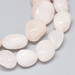 天然石ローズクォーツビーズ連売り  ナゲット  タンブルストーン  12~20x11~17mm  穴：1.2mm  約25~28個/連  16.1インチ（41cm）&nbsp;G-F637-26