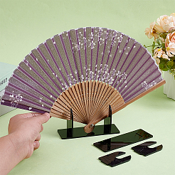 アクリル製中国扇子ディスプレイスタンド  ブラック  12x4x5.85cm&nbsp;ODIS-WH0007-76B