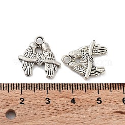合金のチベット風チャーム  カドミウムフリー＆鉛フリー  鳥  アンティークシルバー  18x17x2.5mm  穴：2.2mm  約746個/1000g&nbsp;FIND-Q094-02AS