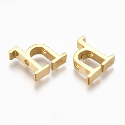 304ステンレスペンダント  ゴールドカラー  文字L  文字.h  13x13x3mm  穴：1.8mm&nbsp;STAS-T041-10G-H
