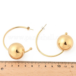 304ステンレススチールC字型スタッドピアス  ゴールドカラー  ラウンド  59x25mm&nbsp;EJEW-V015-04G-01